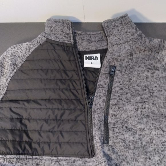 NRA Sweatshirt Lightweight Quarter Zip Embroidered "NRA" On Sleeve Men's Size LG - Picture 1 of 5